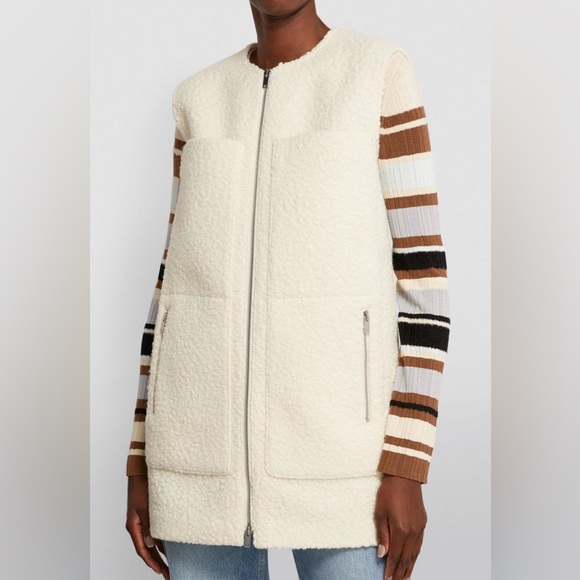 ❤️❤️❤️Tteory Zip Up Vest. Size M. Ivory - Picture 2 of 9
